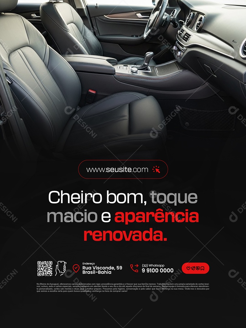 Estofados Cheiro Bom Toque Macio e Aparência Renovada Social Media PSD Editável