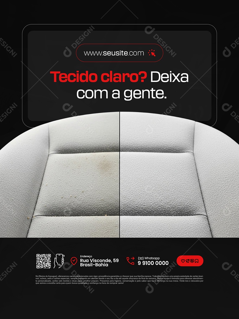 Estofados Tecido Claro Deixa com a Gente Social Media PSD Editável