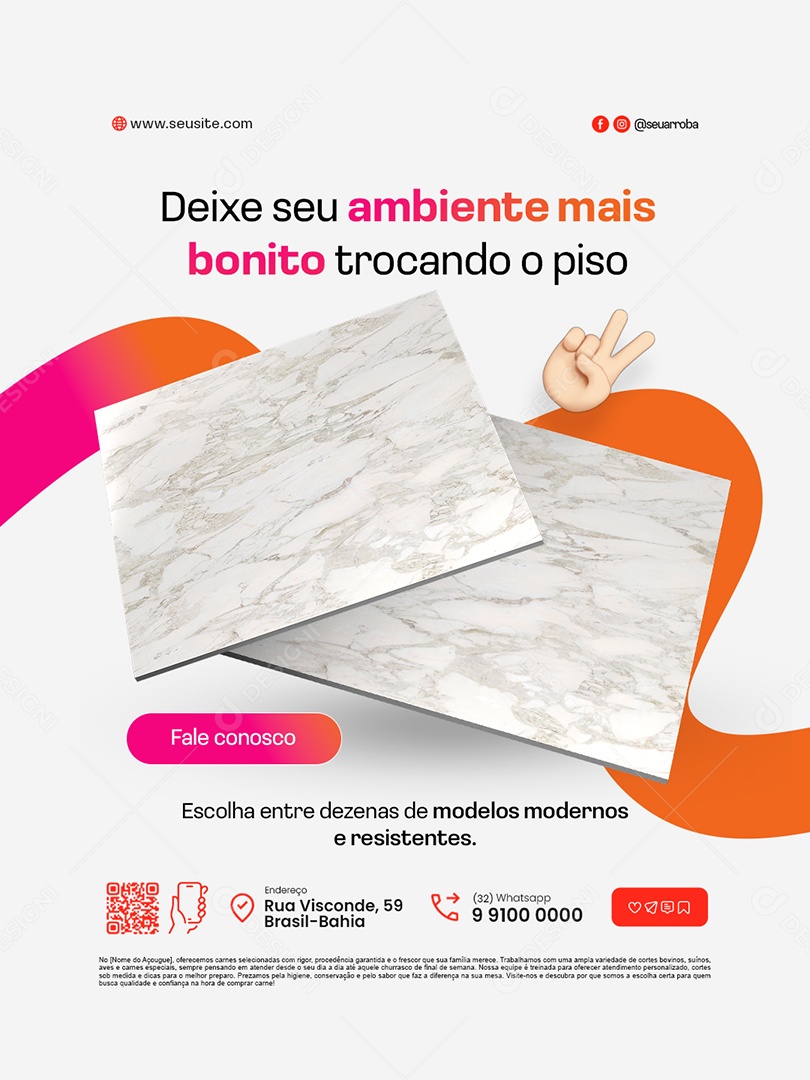 Loja de Telhas e Pisos Deixe seu Ambiente Mais Bonito Trocando o Piso Social Media PSD Editável