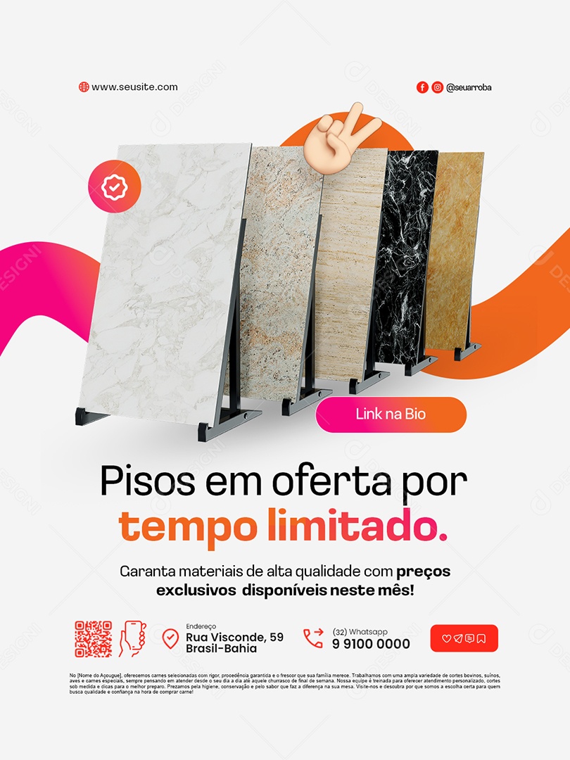Loja de Telhas e Pisos em Oferta por Tempo Limitado Social Media PSD Editável