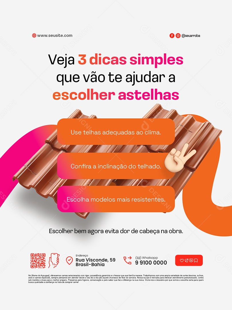 Loja de Telhas e Pisos Veja Três Dicas Simples Que Vão Te Ajudar Social Media PSD Editável