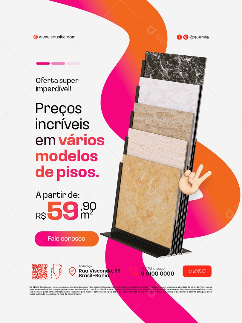Loja de Telhas e Pisos Preços Incríveis em Vários Modelos de Pisos Social Media PSD Editável
