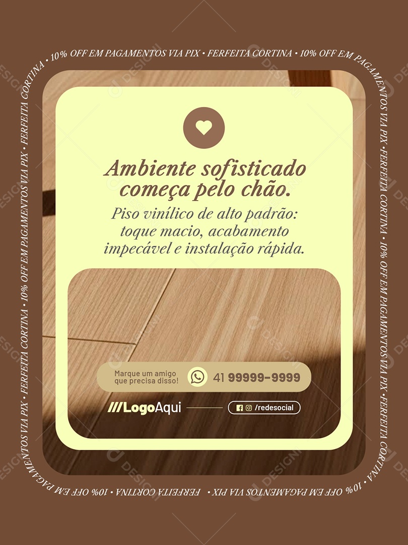 Cortinas Ambiente Sofisticado Começa Pelo Chão Social Media PSD Editável