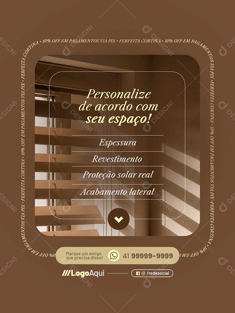 Cortinas Personalizar de Acordo com Seu Espaço Social Media PSD Editável