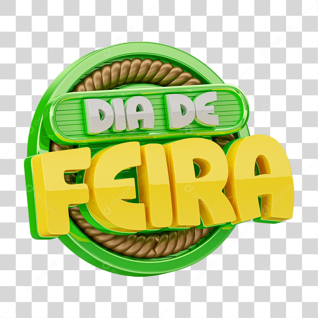 Selo 3D Dia de Feira PNG Transparente