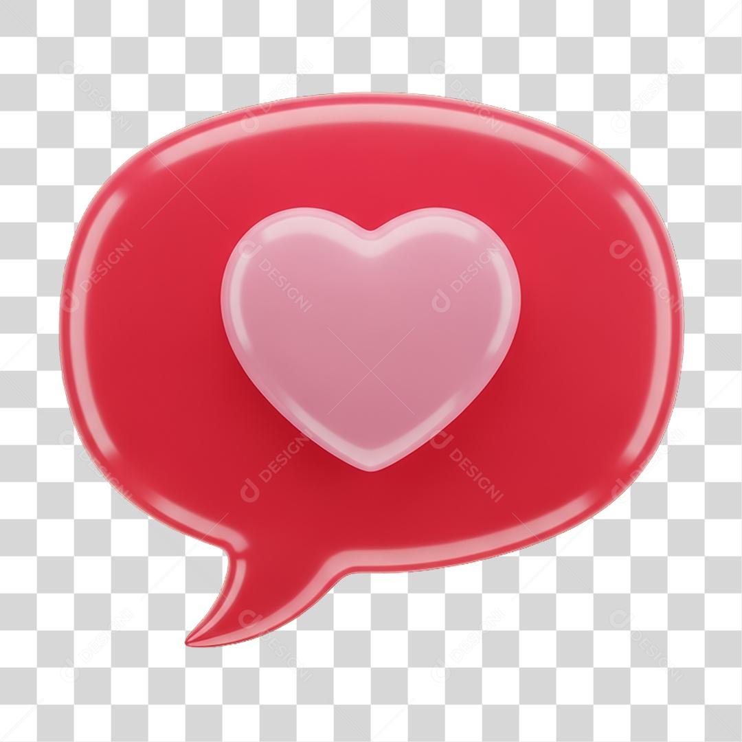 Balão com Coração Dia da Mulher PNG Transparente