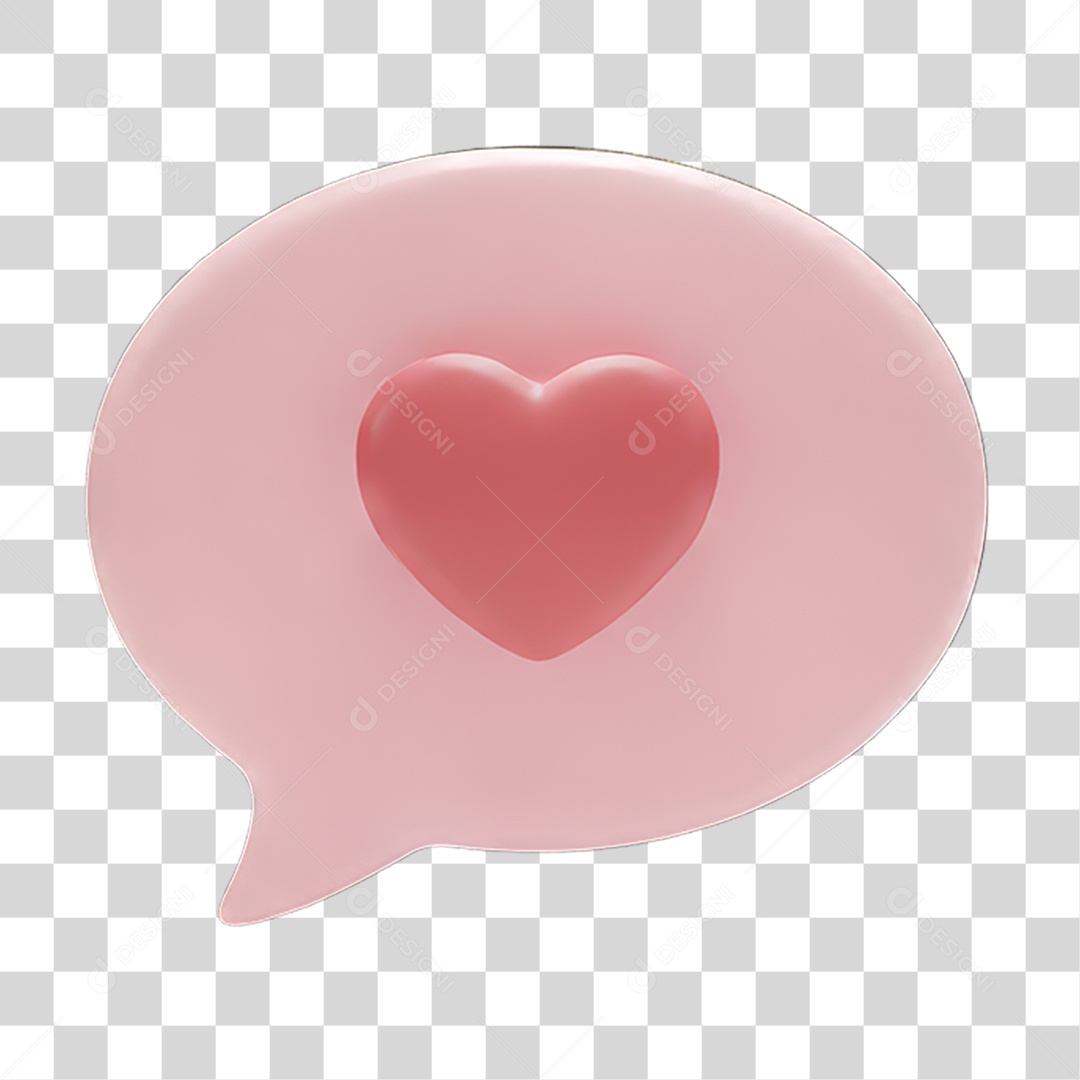 Balão com Coração Dia da Mulher PNG Transparente