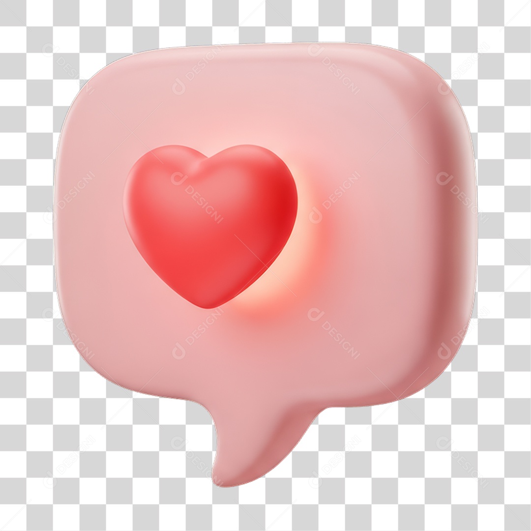 Balão com Coração Dia da Mulher PNG Transparente