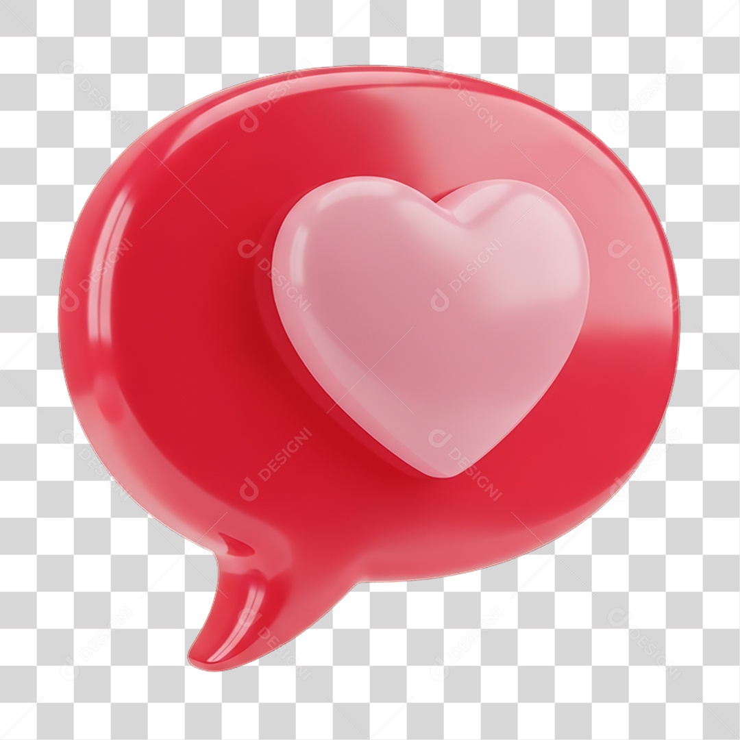 Balão com Coração Dia da Mulher PNG Transparente