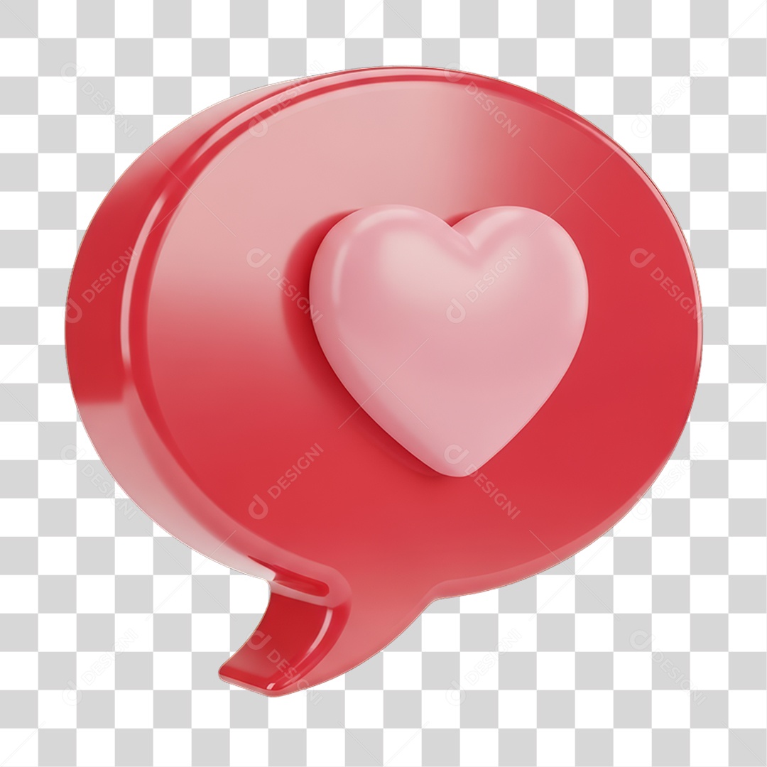 Balão com Coração Dia da Mulher PNG Transparente