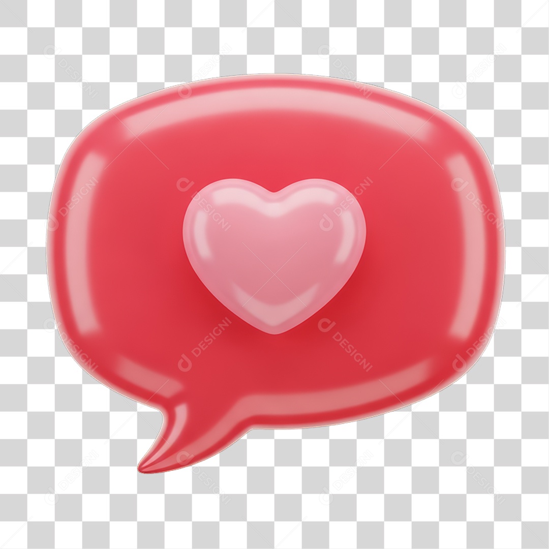 Balão com Coração Dia da Mulher PNG Transparente