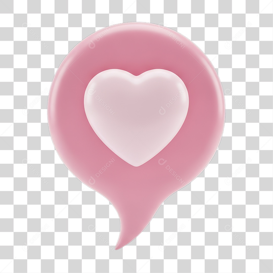 Balão com Coração Dia da Mulher PNG Transparente