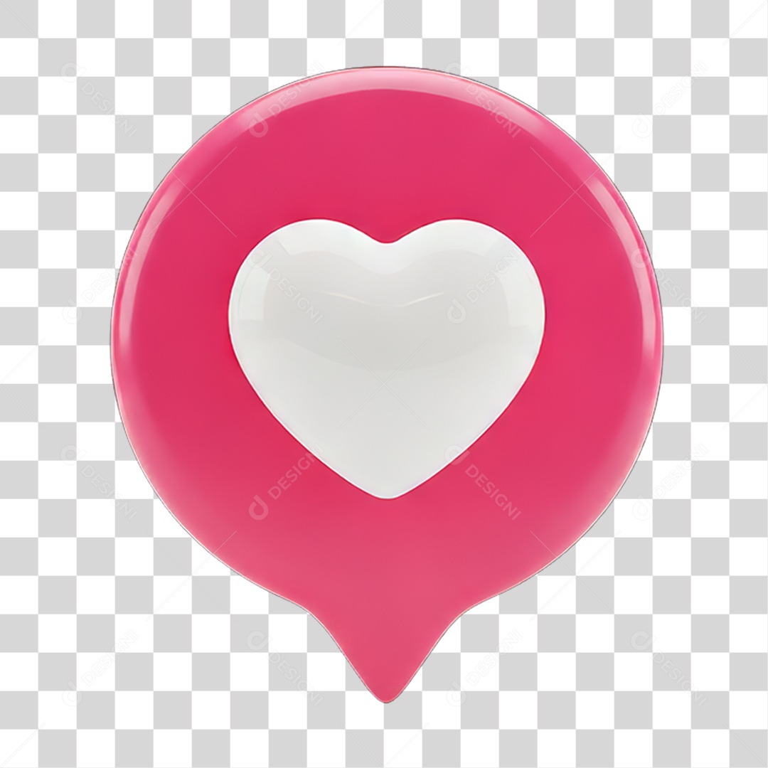 Balão com Coração Dia da Mulher PNG Transparente