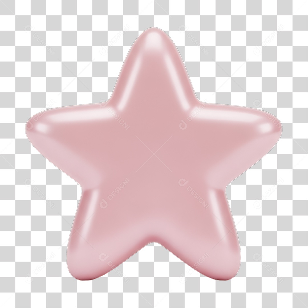 Estrela Rosa Dia da Mulher PNG Transparente