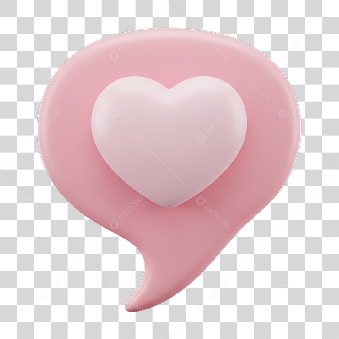 Balão com Coração Dia da Mulher PNG Transparente