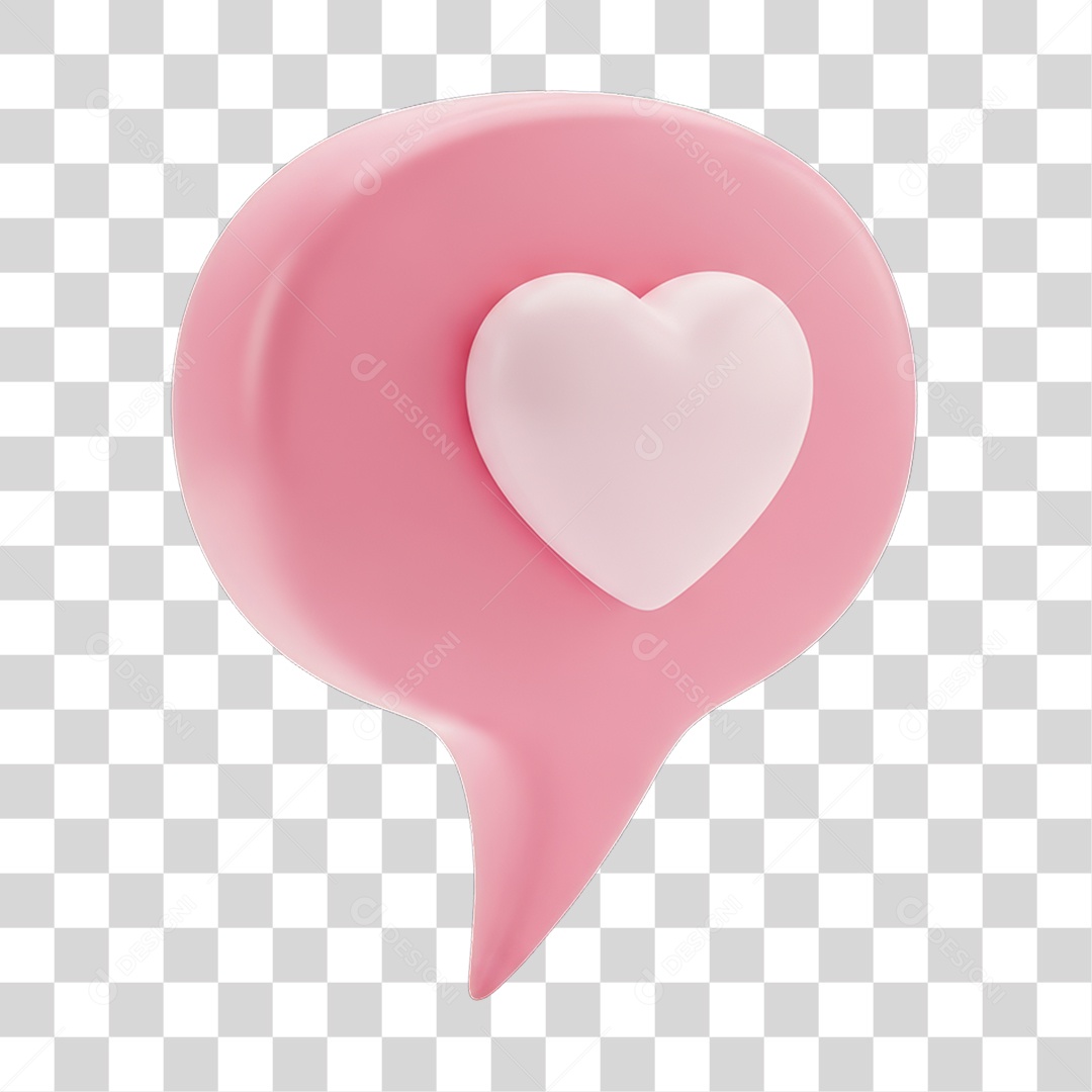 Balão com Coração Dia da Mulher PNG Transparente