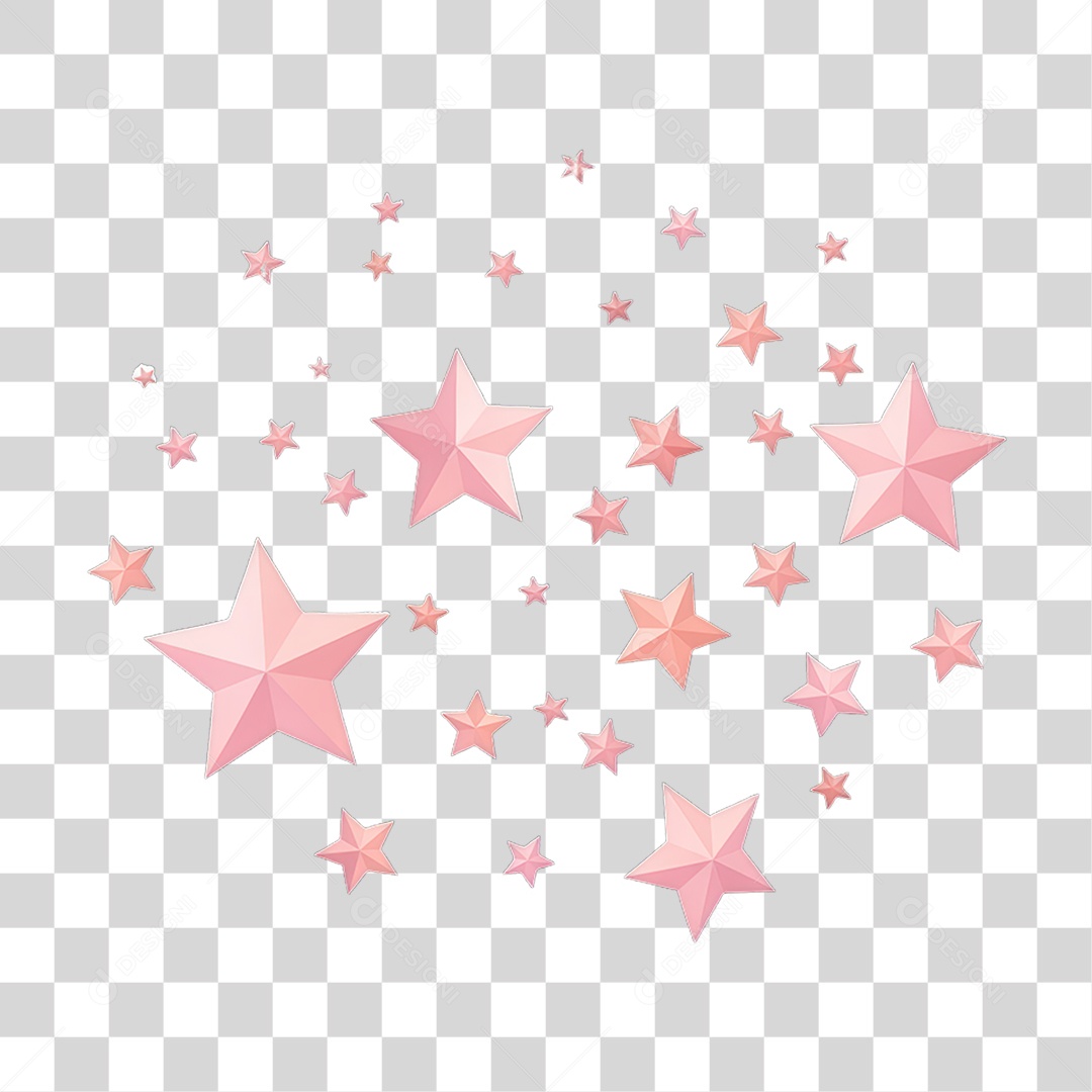 Estrelas Rosas Dia da Mulher PNG Transparente