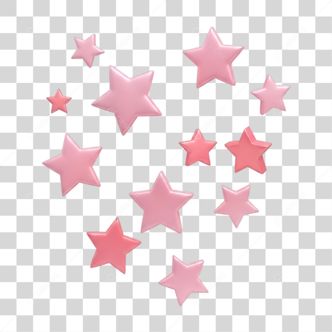 Estrelas Rosas Dia da Mulher PNG Transparente