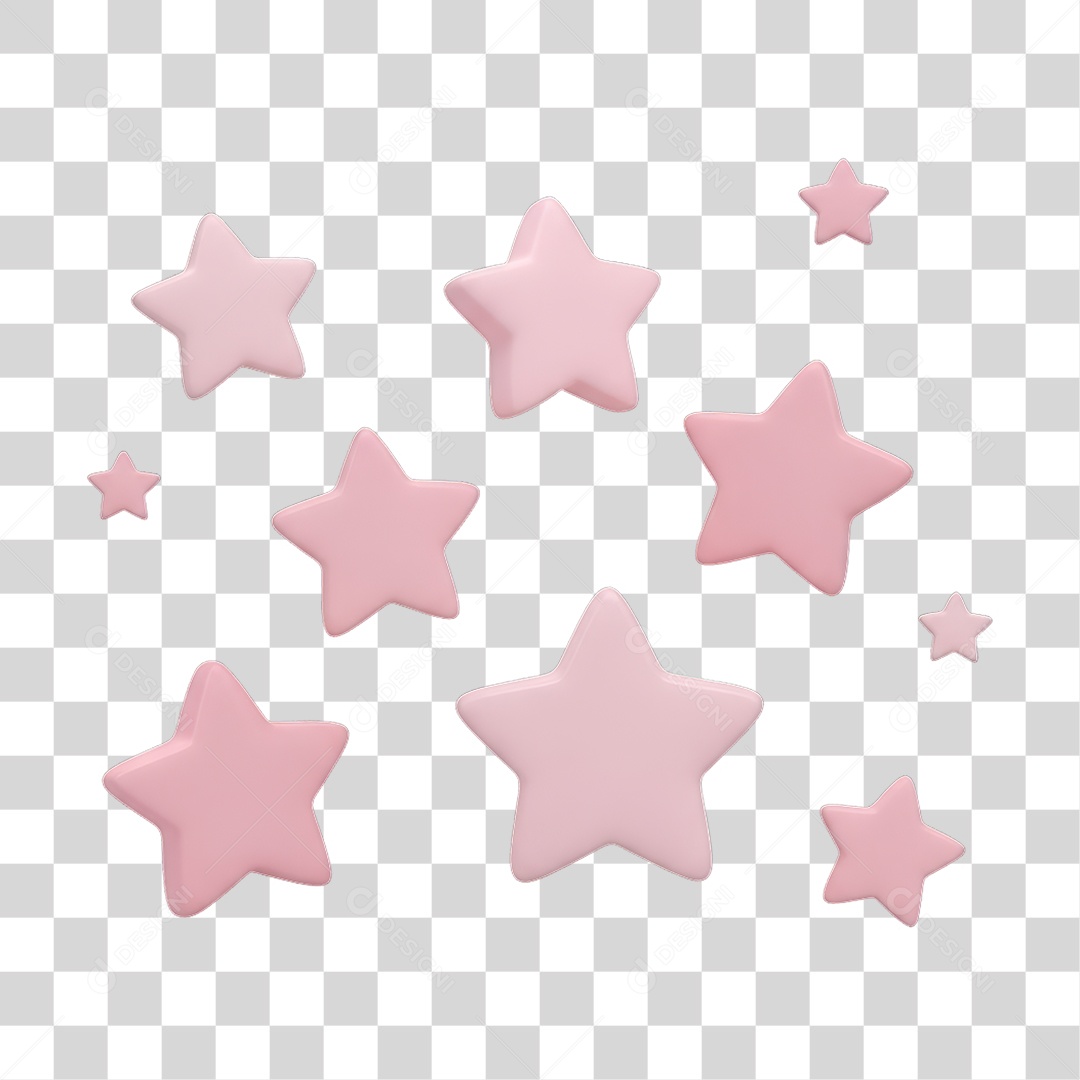 Estrelas Rosas Dia da Mulher PNG Transparente