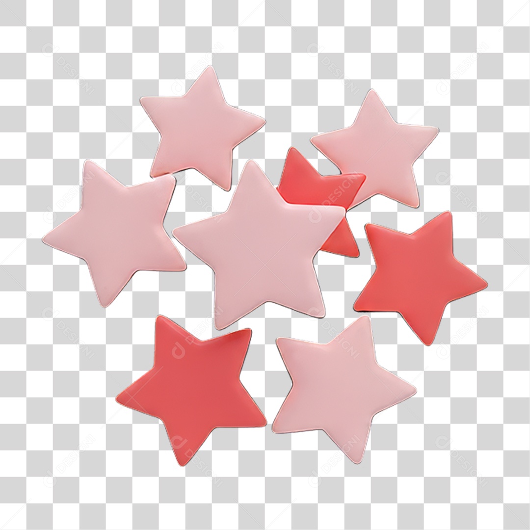 Estrelas Rosas Dia da Mulher PNG Transparente