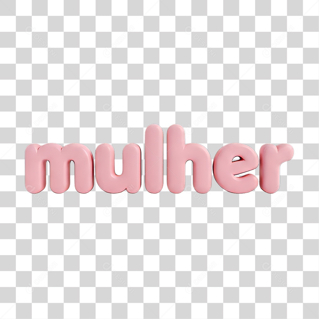 Texto 3D Mulher PNG Transparente