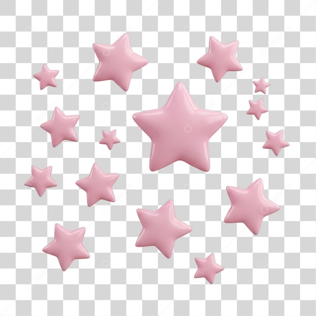 Estrelas Rosas Dia da Mulher PNG Transparente