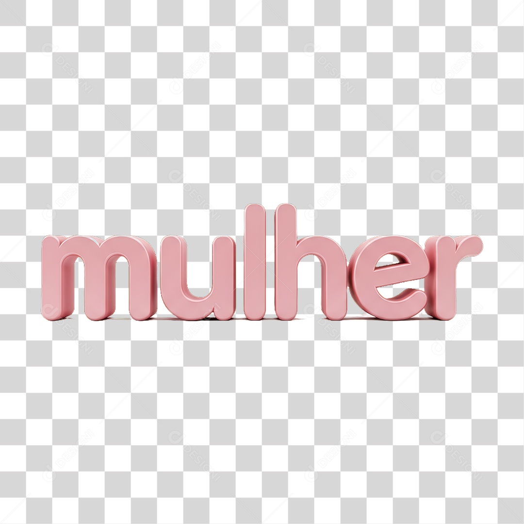 Texto 3D Mulher PNG Transparente