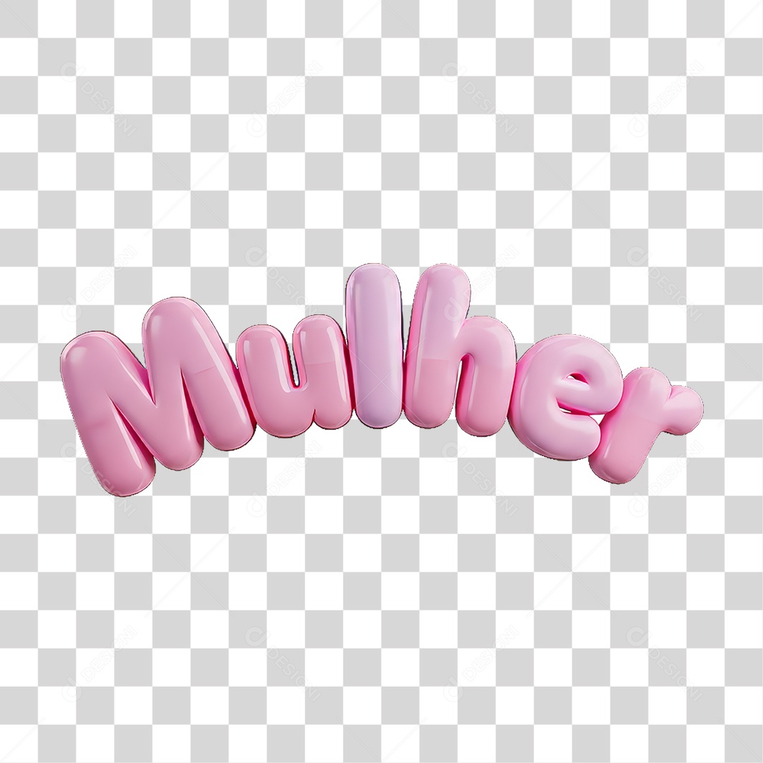 Texto 3D Mulher PNG Transparente