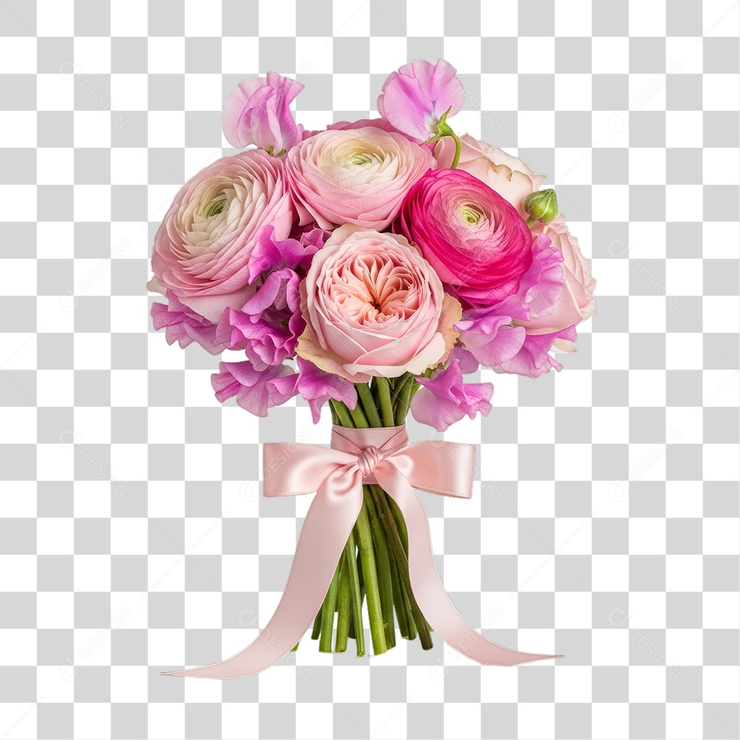 Flores Rosas Dia da Mulher PNG Transparente