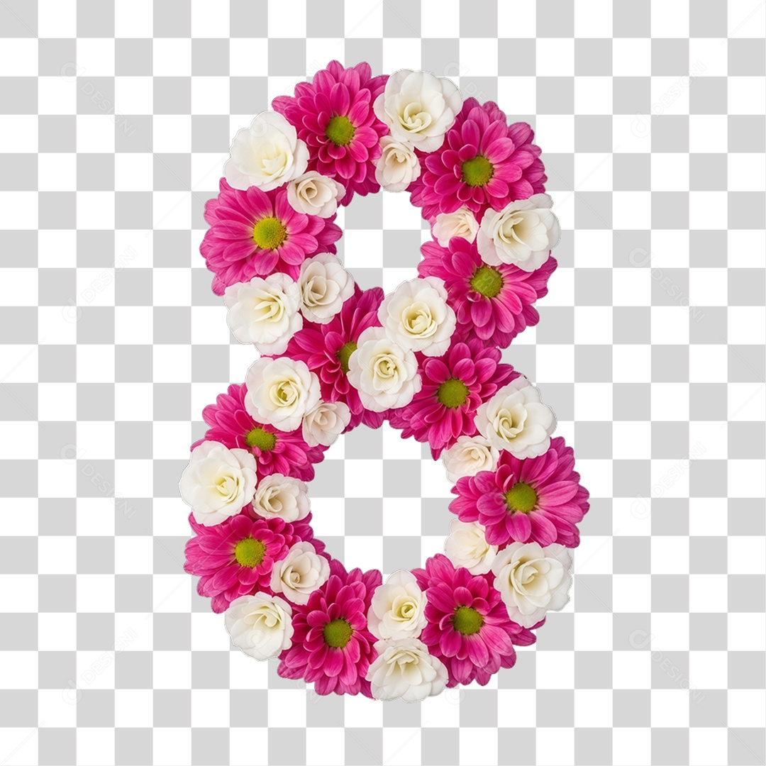 Flores Rosas Dia da Mulher PNG Transparente