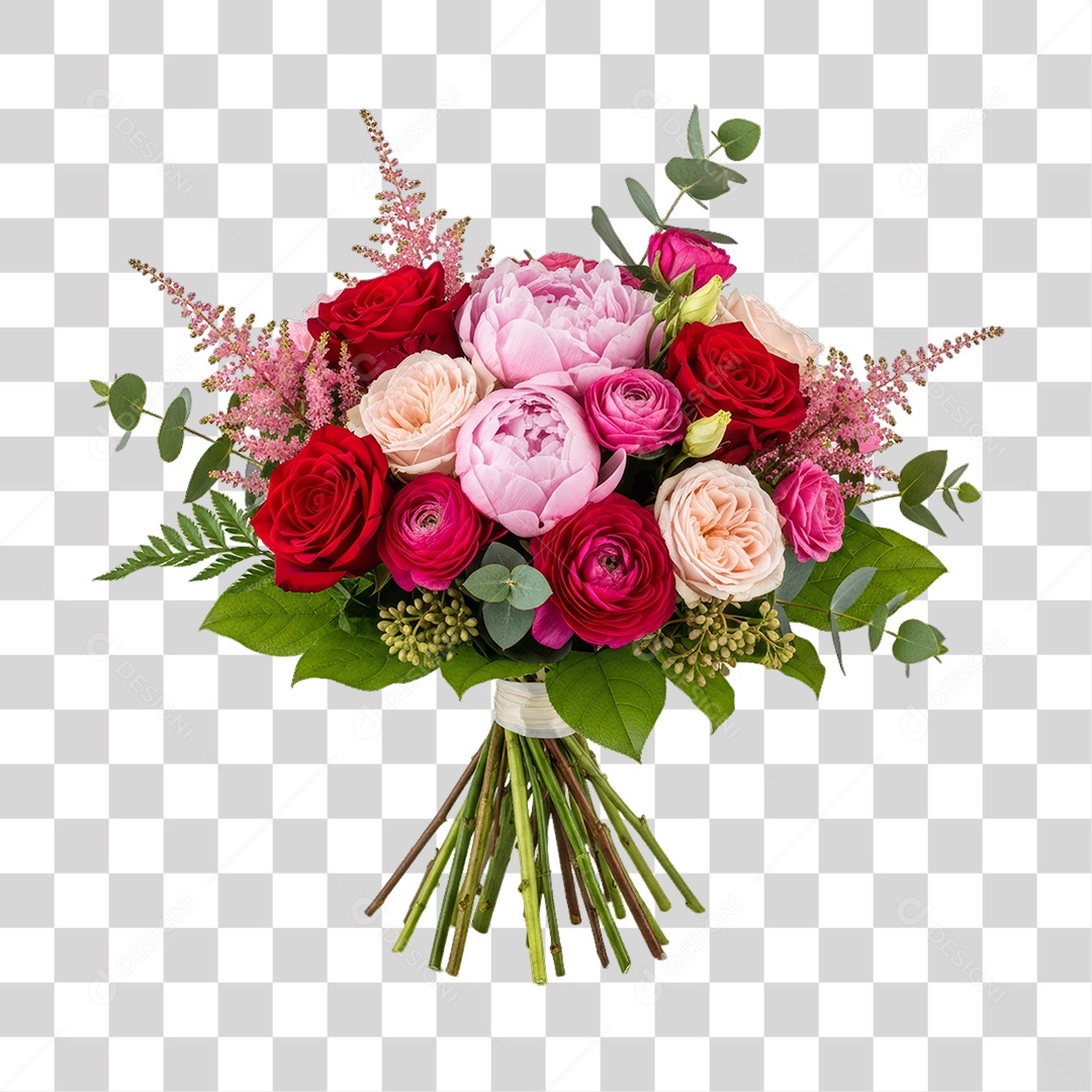 Flores Rosas Dia da Mulher PNG Transparente