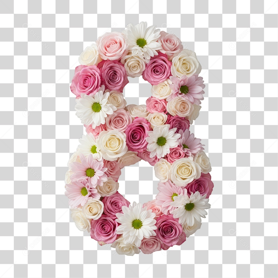 Flores Rosas Dia da Mulher PNG Transparente