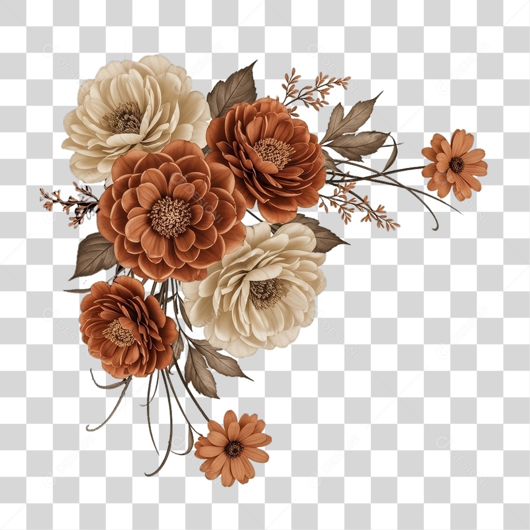 Flores Rosas Dia da Mulher PNG Transparente