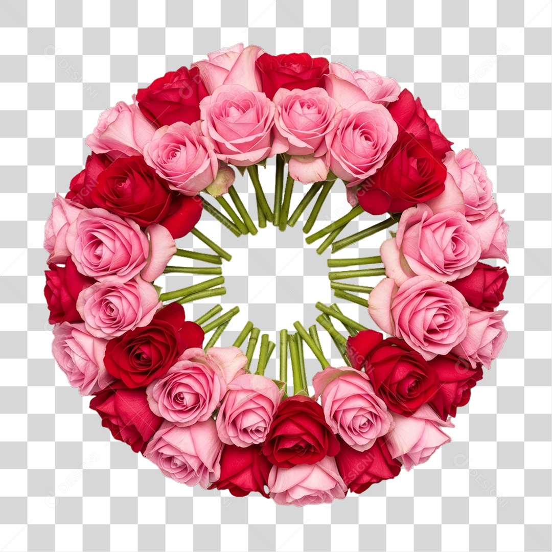 Flores Rosas Dia da Mulher PNG Transparente