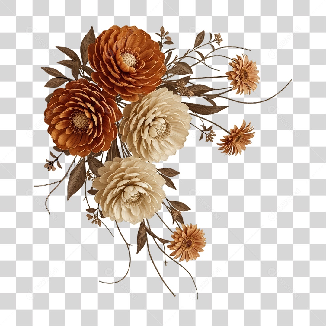 Flores Rosas Dia da Mulher PNG Transparente