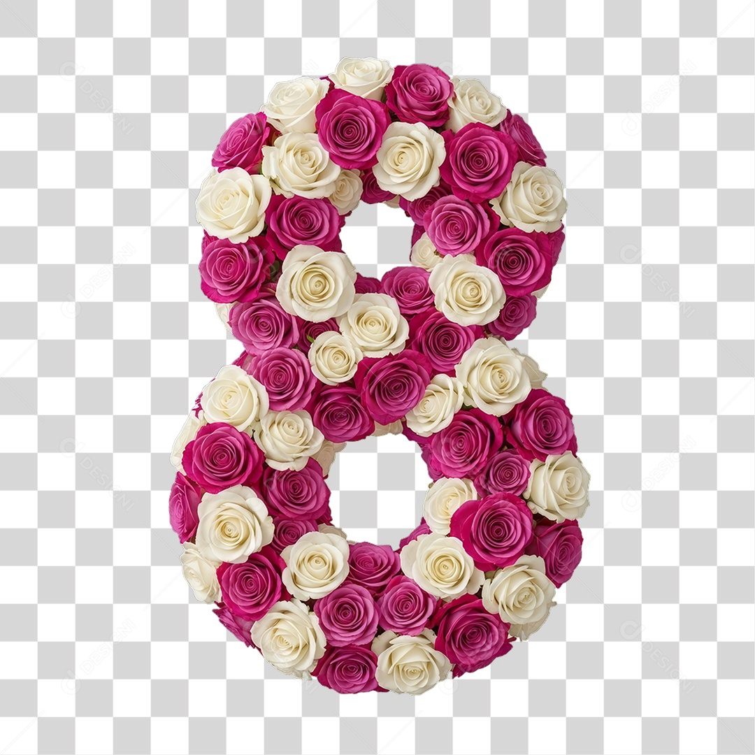 Flores Rosas Dia da Mulher PNG Transparente