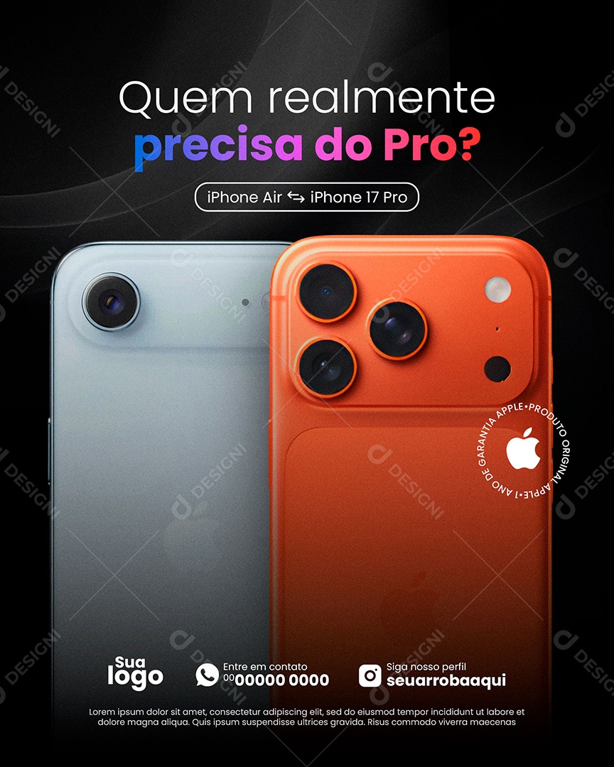 Loja da Apple Black Friday Quem Realmente Precis do Pro Social Media PSD Editável
