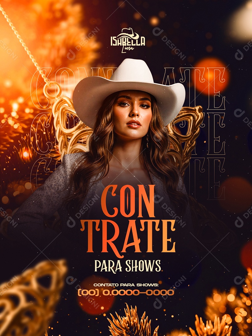 Flyer Próximos Shows Contrate para Shows Isabella Lima Social Media PSD Editável