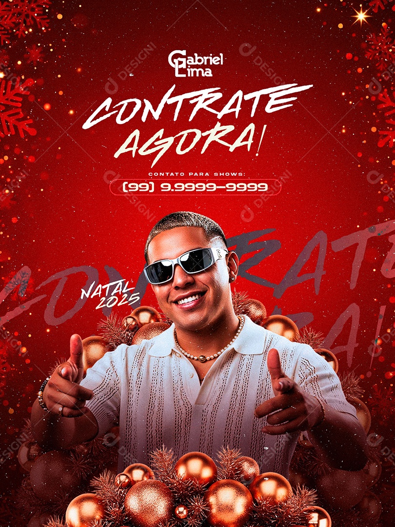 Flyer Próximos Shows Contrate Agora Natal Social Media PSD Editável