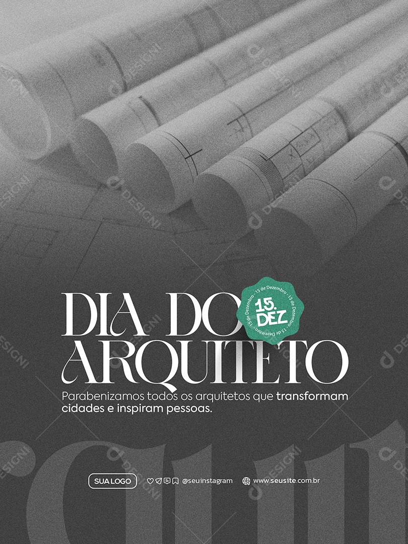 Dia do Arquiteto Parabéns Social Media PSD Editável