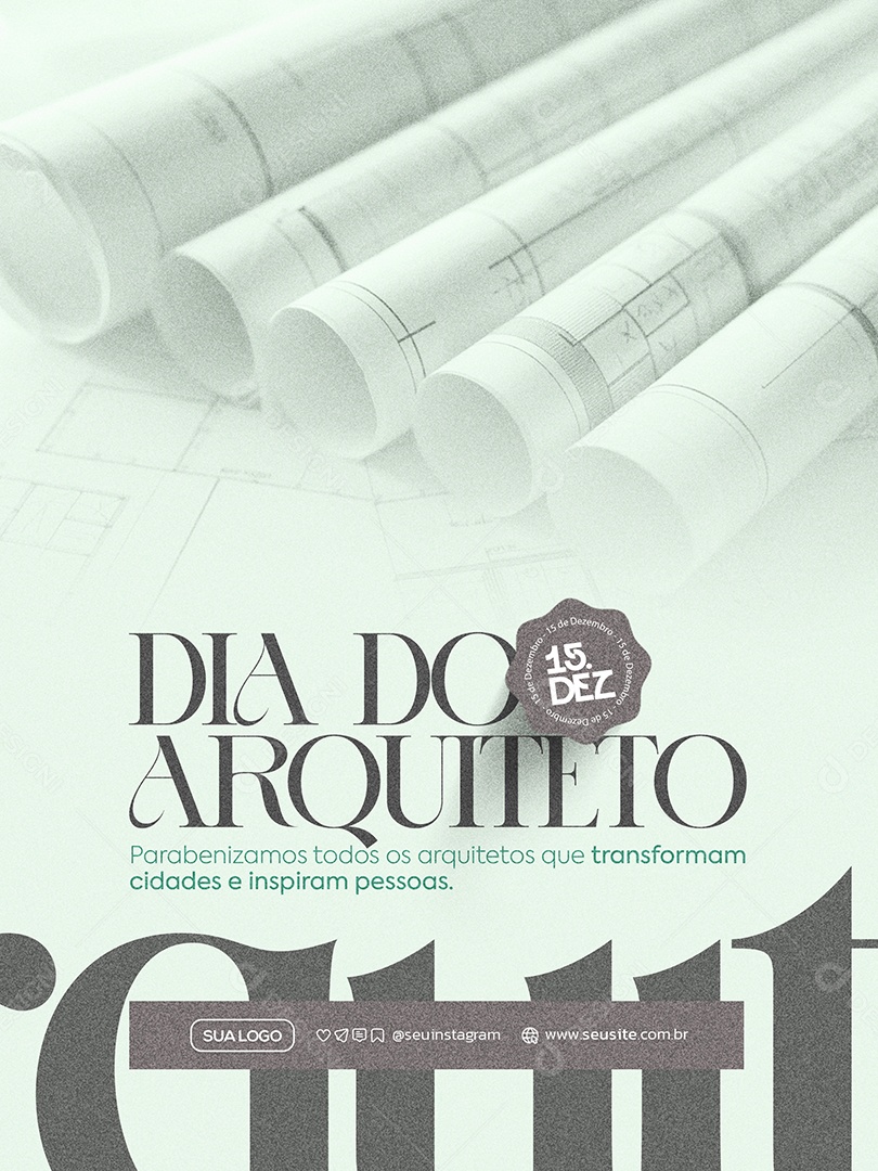 Dia do Arquiteto Parabéns Social Media PSD Editável