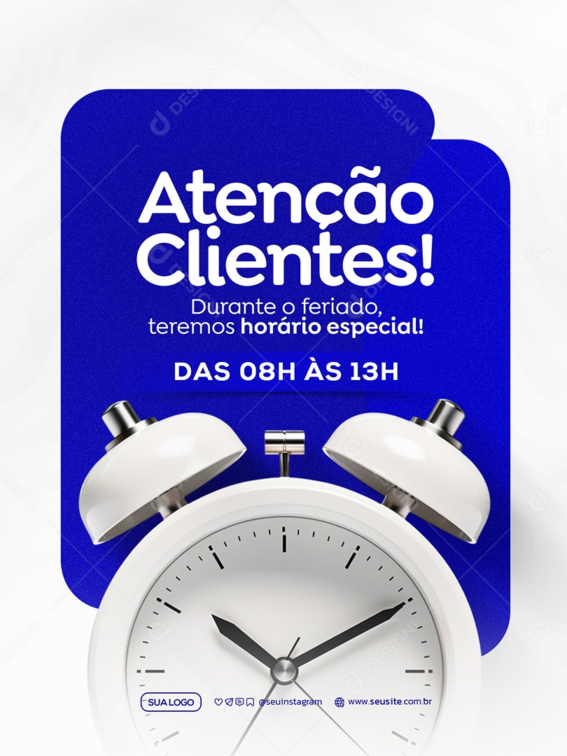 Atenção Clientes Horário Especial Social Media PSD Estável