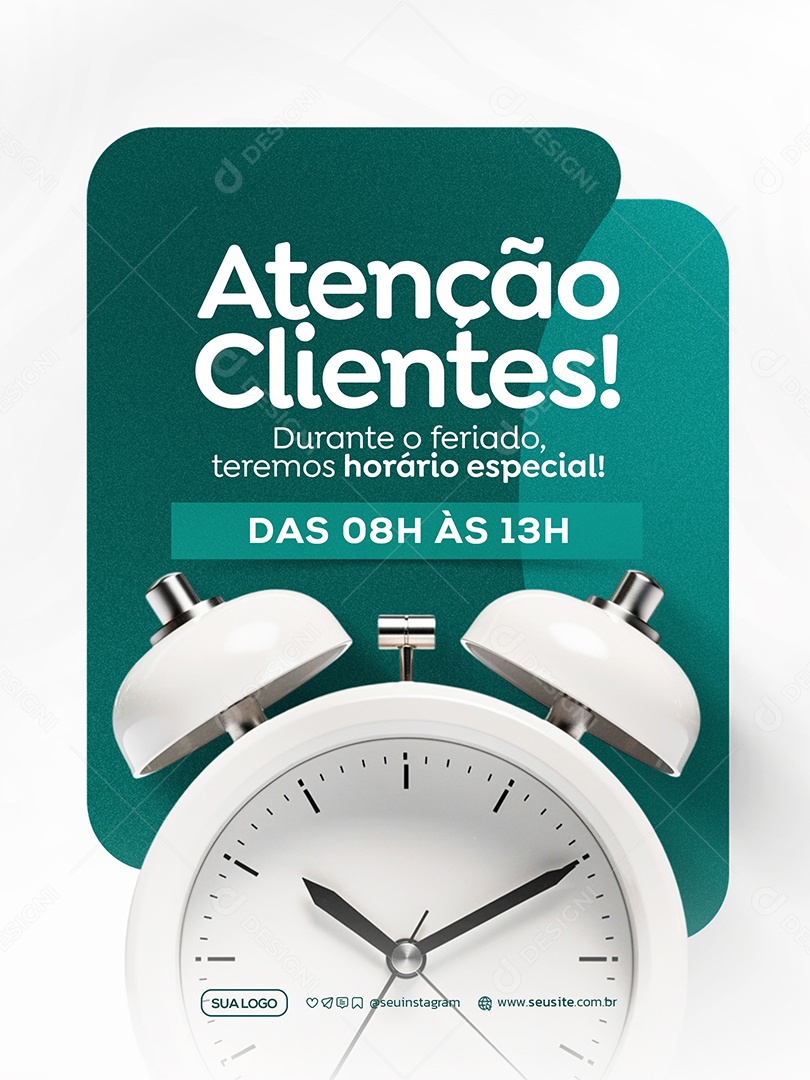 Atenção Clientes Horário Especial Social Media PSD Estável