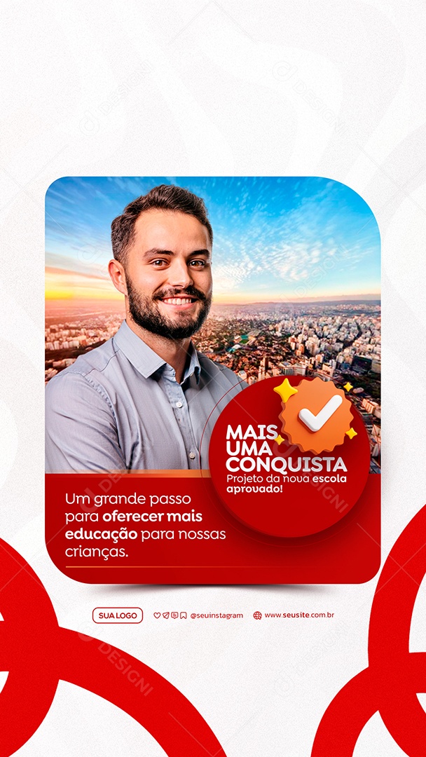Story Mais Uma Conquista Prefeitura Social Media PSD Editável