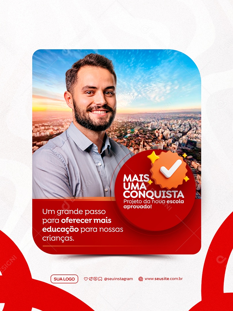 Mais Uma Conquista Prefeitura Social Media PSD Editável