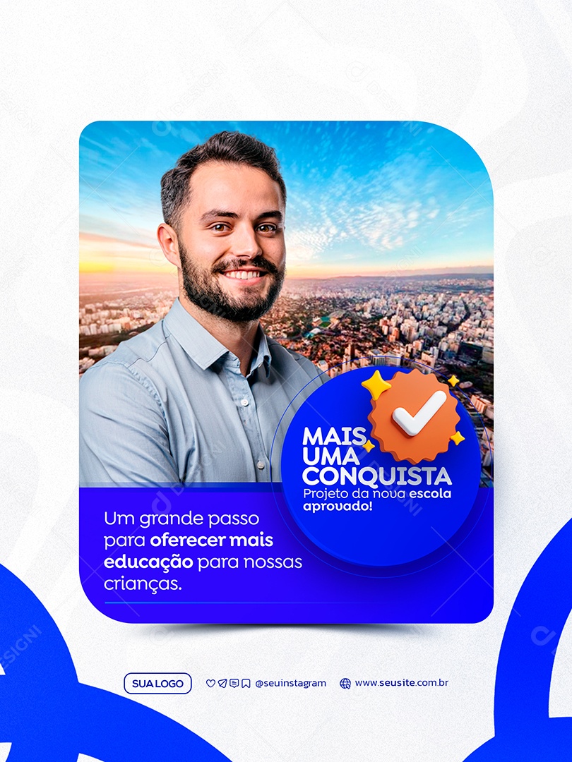 Mais Uma Conquista Prefeitura Social Media PSD Editável