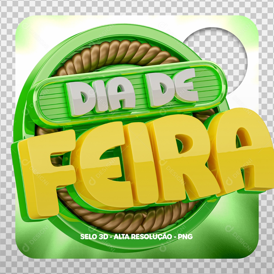 Dia de Feira Selo 3D para Composição PSD
