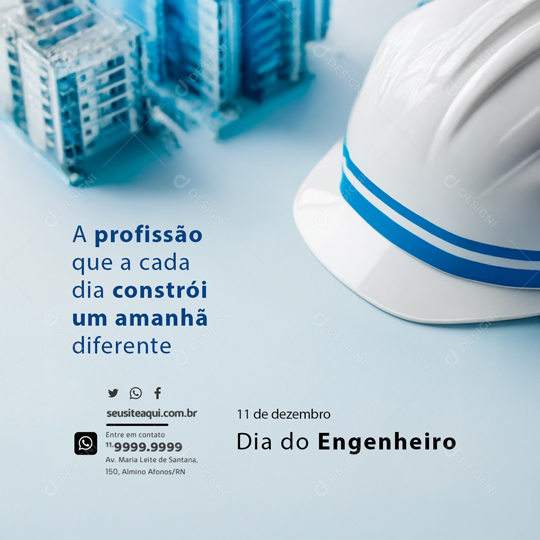 Dia do Engenheiro 11 de Dezembro Social Media PSD Editável