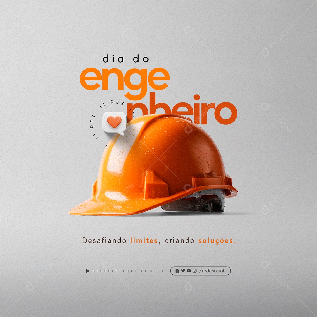 Dia do Engenheiro 11 de Dezembro Desafiando Limites Social Media PSD Editável