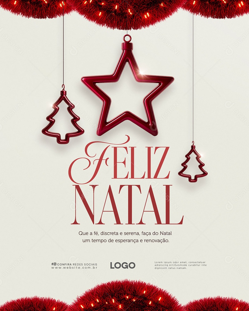 Feliz Natal 25 de Dezembro Social Media PSD Editável